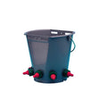 Plastic bucket with 5 feeding teats.