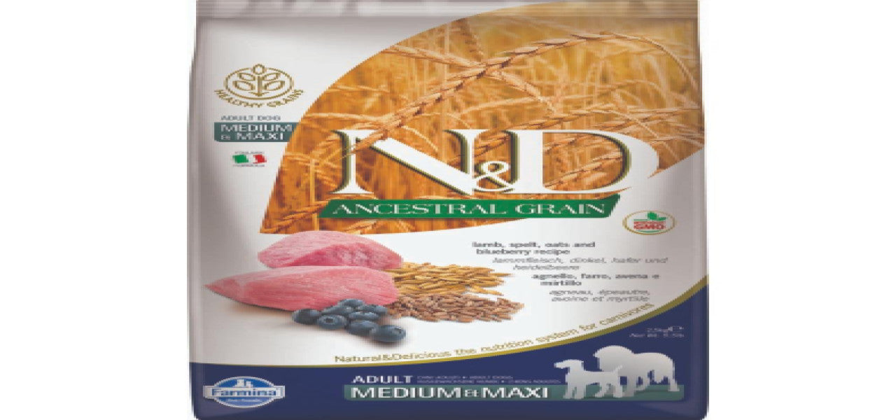 Farmina ND Dog Ancestral Lamb-Bluberry Adult Medium & Maxi