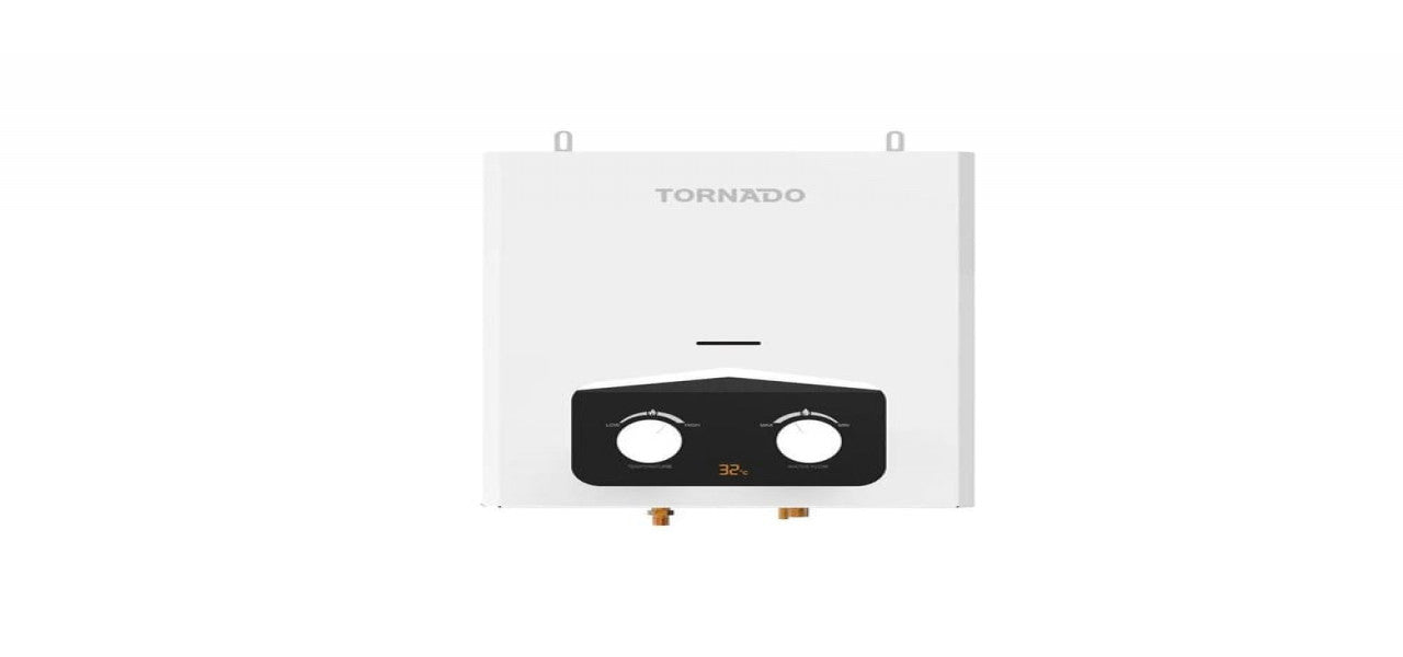 Tornado Gas Water Heater, 6 Liter, Digital, Natural Gas, White
